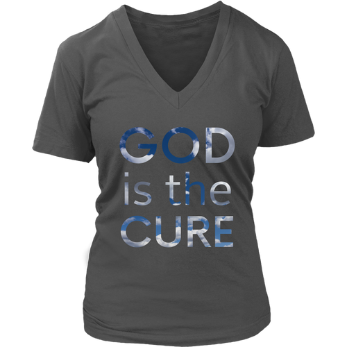 God is the Cure Clouds V-Neck