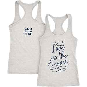 Love is the Answer Ladies Racerback Tank