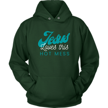 Load image into Gallery viewer, Jesus Loves This Hot Mess Hoodie