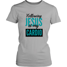Load image into Gallery viewer, Following Jesus is My Cardio Ladies Tee