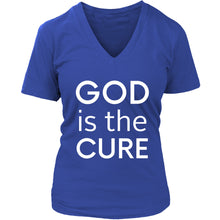 Load image into Gallery viewer, God is the Cure Ladies V-Neck