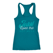 Load image into Gallery viewer, Jesus Loves This Hot Mess Ladies Tank