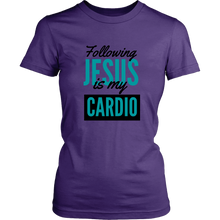 Load image into Gallery viewer, Following Jesus is My Cardio Ladies Tee