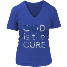Load image into Gallery viewer, God is the Cure Clouds V-Neck