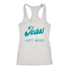 Load image into Gallery viewer, Jesus Loves This Hot Mess Ladies Tank