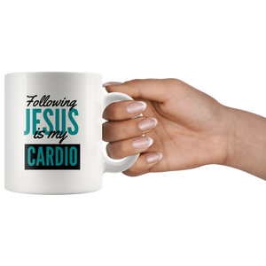 Following Jesus is My Cardio Mug 11oz