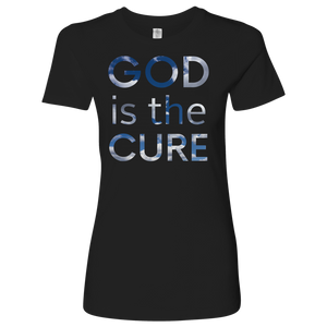 God is the Cure Clouds Ladies Tee